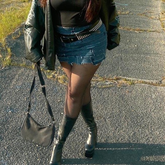 Skirts Hand Made Denim Mini Skirt Poshmark